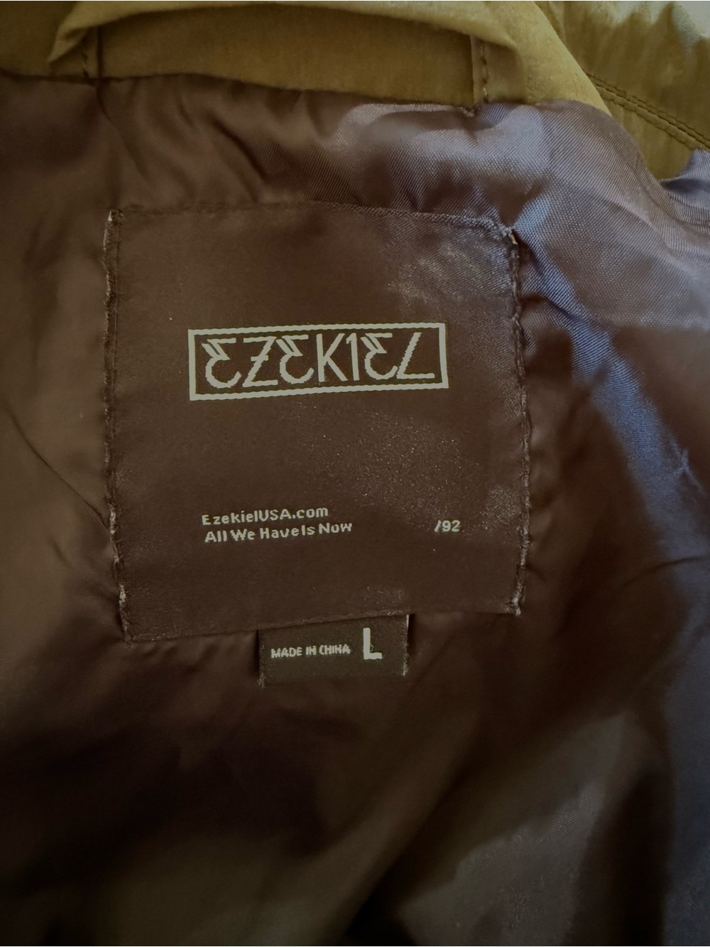 Ezekiel Men’s Large Olive Green Snap Front Utility Coach Jacket Lined - Picture 4 of 5